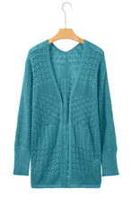 Load image into Gallery viewer, Lapis Mix Pattern Hollowed Knit Open Front Cardigan