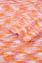 Load image into Gallery viewer, Orange Vibrant Abstract Print Drop Shoulder V Neck Tunic Oversized Sweater