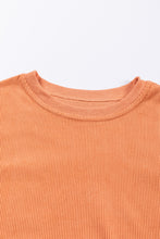 Load image into Gallery viewer, Orange Ribbed Corduroy Oversized Sweatshirt