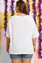 Load image into Gallery viewer, Fiery Red Plus Size Twisted Rib Vintage USA Letter Printed T Shirt