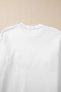 White Thankful Ivory Embroidered Sweater