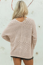 Load image into Gallery viewer, Lapis Mix Pattern Hollowed Knit Open Front Cardigan
