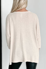 Load image into Gallery viewer, Apricot Waffle Knit Splits Batwing Sleeve Oversized Top