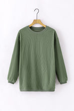 Load image into Gallery viewer, Grass Green Ribbed Corduroy Oversized Sweatshirt