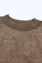 Load image into Gallery viewer, Brown Drop Shoulder Crew Neck Pullover Sweatshirt