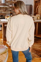 Load image into Gallery viewer, Apricot THANKS Chenille Embroidered Drop Shoulder Graphic Sweatshirt