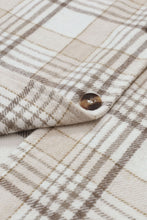 Load image into Gallery viewer, Khaki Plaid Removable Hood Buttoned Shacket
