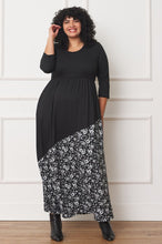 Load image into Gallery viewer, Asymmetrical Leopard Accent Maxi Dress