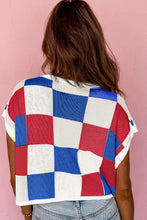 Load image into Gallery viewer, White Color Block Cap Sleeve Sweater