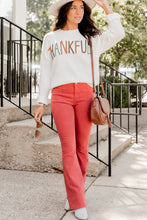 Load image into Gallery viewer, White Thankful Ivory Embroidered Sweater