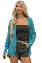 Load image into Gallery viewer, Lapis Mix Pattern Hollowed Knit Open Front Cardigan