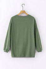 Load image into Gallery viewer, Grass Green Ribbed Corduroy Oversized Sweatshirt