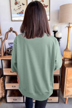 Load image into Gallery viewer, Clearly Aqua Floral Patched Half Sleeve Tunic Top