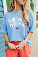 Load image into Gallery viewer, Myosotis 1776 American Flag Print Oversized Tee