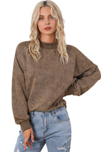 Load image into Gallery viewer, Brown Drop Shoulder Crew Neck Pullover Sweatshirt