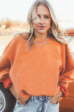 Load image into Gallery viewer, Orange Ribbed Corduroy Oversized Sweatshirt