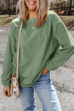 Load image into Gallery viewer, Grass Green Ribbed Corduroy Oversized Sweatshirt