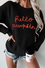 Load image into Gallery viewer, White Hello Pumpkin Graphic Sweater