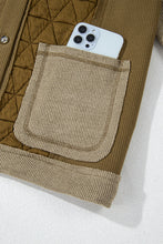 Load image into Gallery viewer, Jungle Green Quilted Textured Patchwork Loose Fit Hooded Jacket