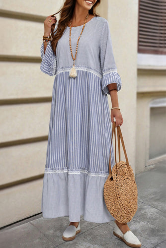 Sky Blue Stripe Maxi Dress