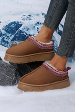 Load image into Gallery viewer, Chestnut Contrast Print Suede Plush Lined Snow Boots