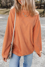 Load image into Gallery viewer, Orange Ribbed Corduroy Oversized Sweatshirt