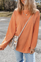 Load image into Gallery viewer, Orange Ribbed Corduroy Oversized Sweatshirt