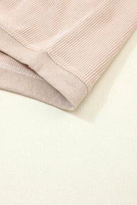 Apricot Ribbed Corduroy Oversized Sweatshirt