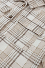 Load image into Gallery viewer, Khaki Plaid Removable Hood Buttoned Shacket
