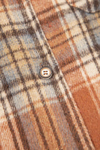 Load image into Gallery viewer, Brown Plaid Print Flap Pocket Buttoned Plus Size Shacket