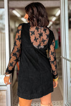 Load image into Gallery viewer, Beige Corduroy Sleeveless Mini Dress With Patched Pockets