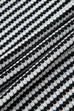 Load image into Gallery viewer, Red Stripe Ribbed Trim Drop Shoulder Long Sleeve Oversize Top