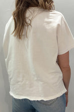 Load image into Gallery viewer, Sky Blue Patriot Star Patched Notched Neck Mineral Washed Tee