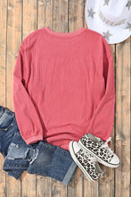 Load image into Gallery viewer, Strawberry Pink Ribbed Corduroy Oversized Sweatshirt