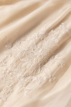 Load image into Gallery viewer, Oatmeal Embroidered Mesh Overlay Flowy Long Skirt