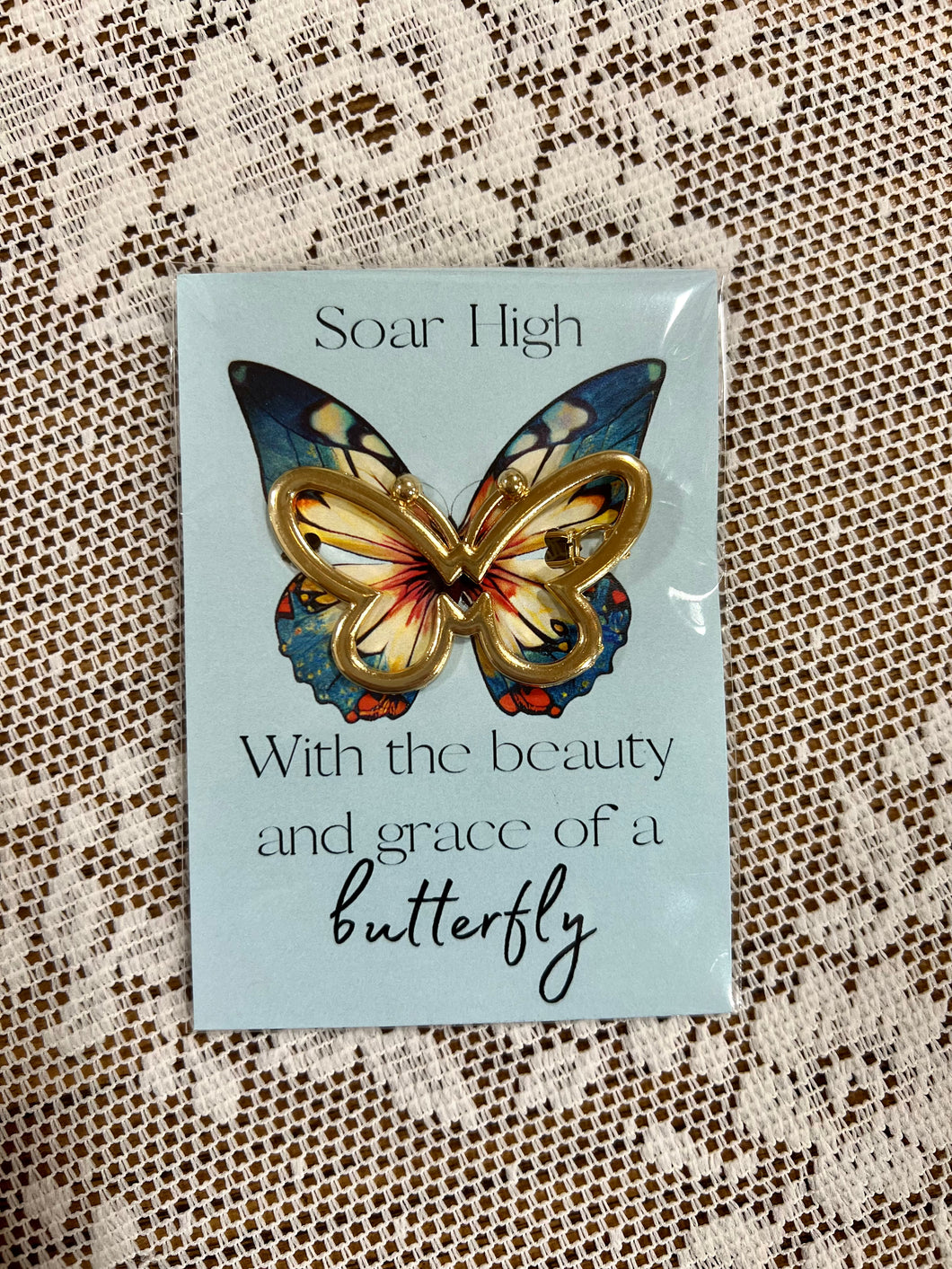 Butterfly clip and friendship card